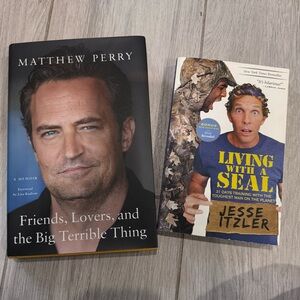 Set of 2 autobiography books by Friends Matthew Perry and Jesse Itzler